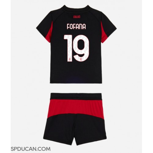 Dječji Nogometni Dres AC Milan Youssouf Fofana #19 Domaci 2025-26 Kratak Rukav (+ Kratke hlače)